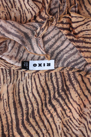 RIXO Darwin Tiger Printed Blouse