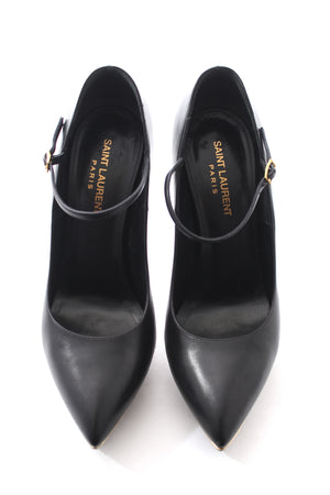 Saint Laurent Janis Mary-Jane Platform Leather Pumps