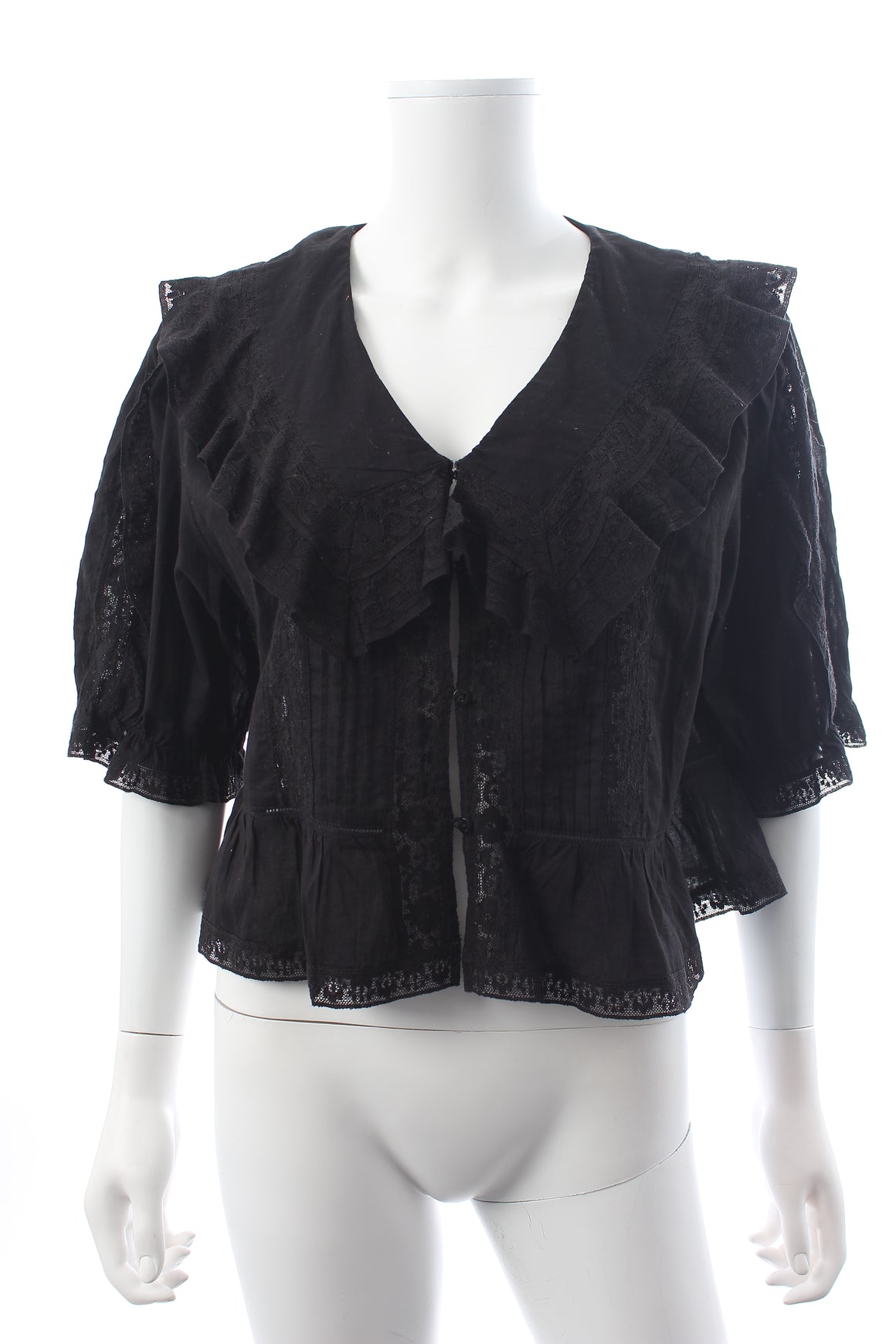 RIXO Ellery Ruffled-Collar Cotton Blouse - Current Season