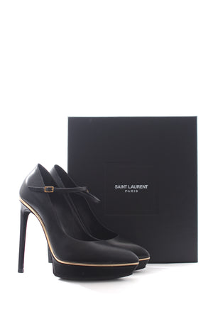 Saint Laurent Janis Mary-Jane Platform Leather Pumps