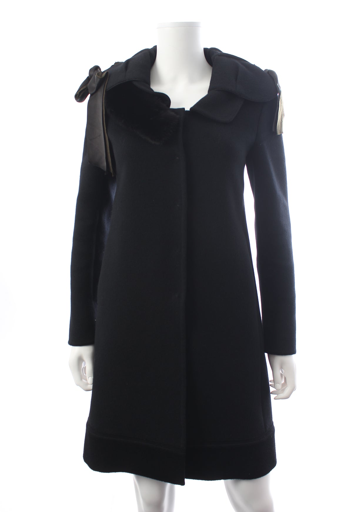 Prada Mink-Trimmed Wool and Angora-Blend Coat