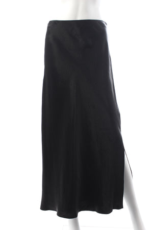 Vince Satin Side Slit Midi Skirt