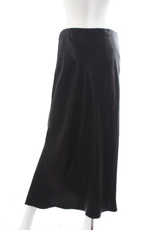 Vince Satin Side Slit Midi Skirt