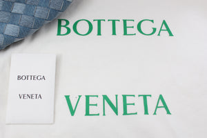 Bottega Veneta Jodie Mini Knotted Intrecciato Denim-Effect Leather Tote Bag