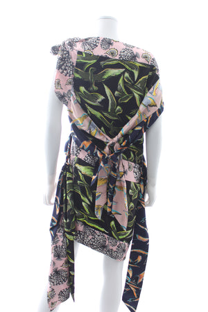 Emilio Pucci Panelled Ties Printed Silk Mini Dress