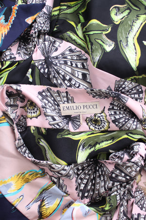 Emilio Pucci Panelled Ties Printed Silk Mini Dress