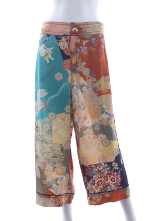 Gucci Printed Silk Cropped Trousers