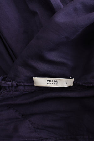 Prada Ruffled Cotton Pleated Dress