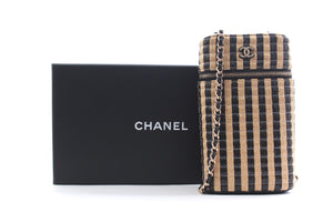 Chanel Striped Raffia Vanity 21P Crossbody Bag - Limited Edition