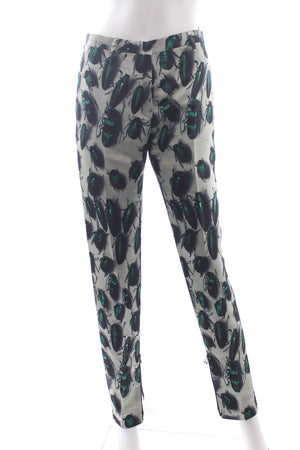 Lanvin Printed Silk-Satin Trousers - Runway Collection