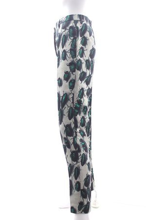 Lanvin Printed Silk-Satin Trousers - Runway Collection