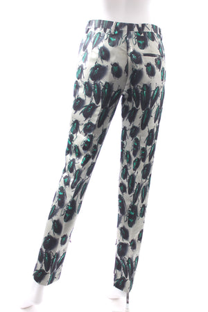 Lanvin Printed Silk-Satin Trousers - Runway Collection