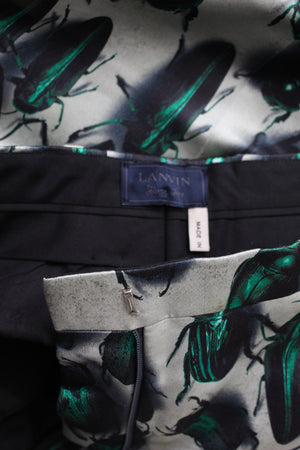 Lanvin Printed Silk-Satin Trousers - Runway Collection