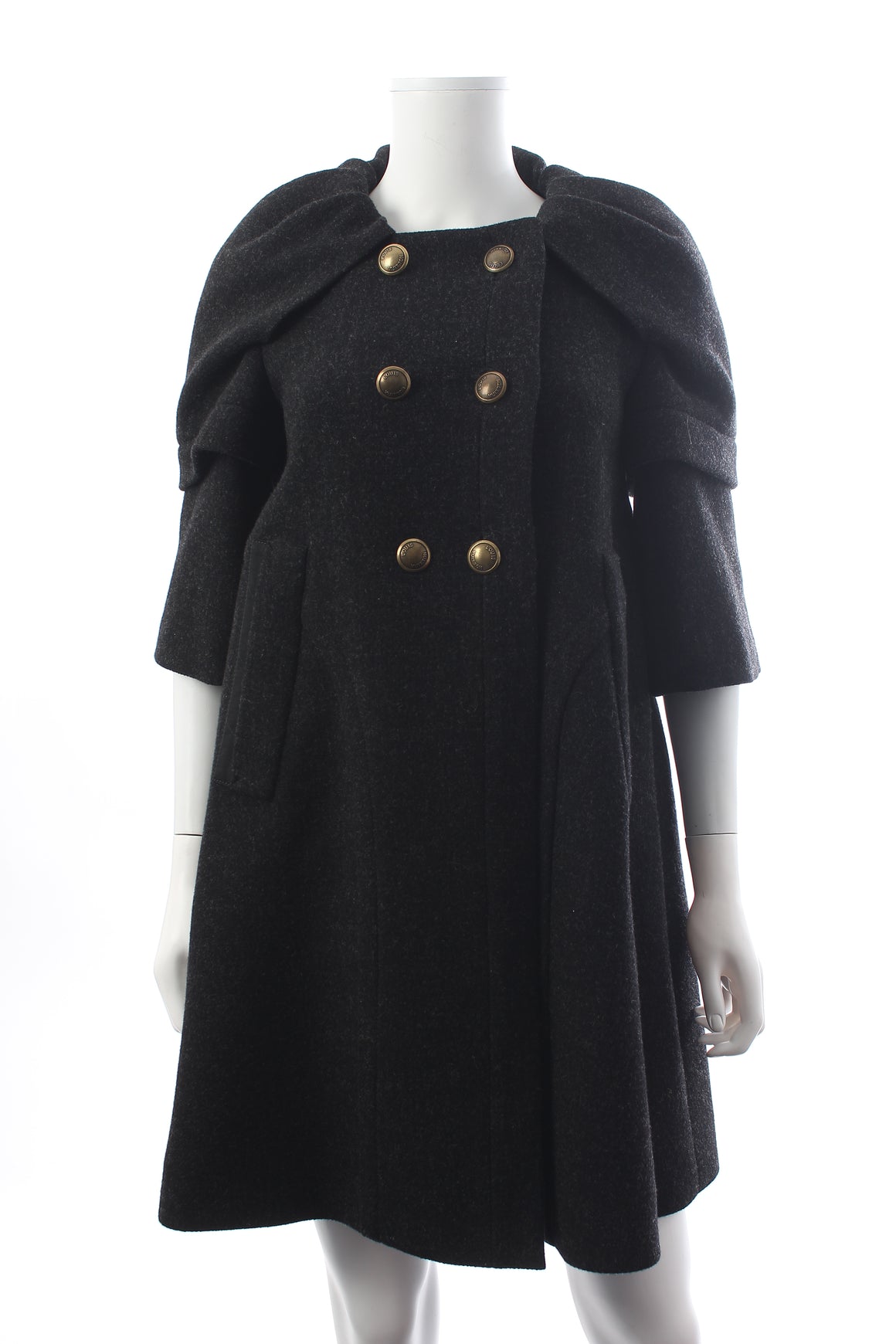 Louis Vuitton Double Breasted Cape-Collar Wool Coat