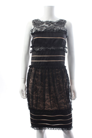 Chanel Panelled Lace Sleeveless Dress