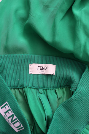 Fendi Logo-Waist Silk Joggers