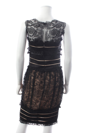 Chanel Panelled Lace Sleeveless Dress