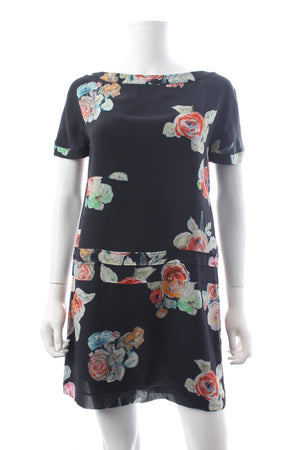 Chloe Floral Printed Silk Mini Dress