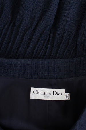 Christian Dior Wool Tweed Pleated Peplum Jacket and Skirt Suit