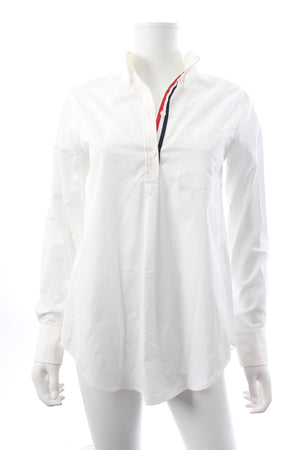 Thom Browne Stripe-Trimmed Classic Cotton Shirt