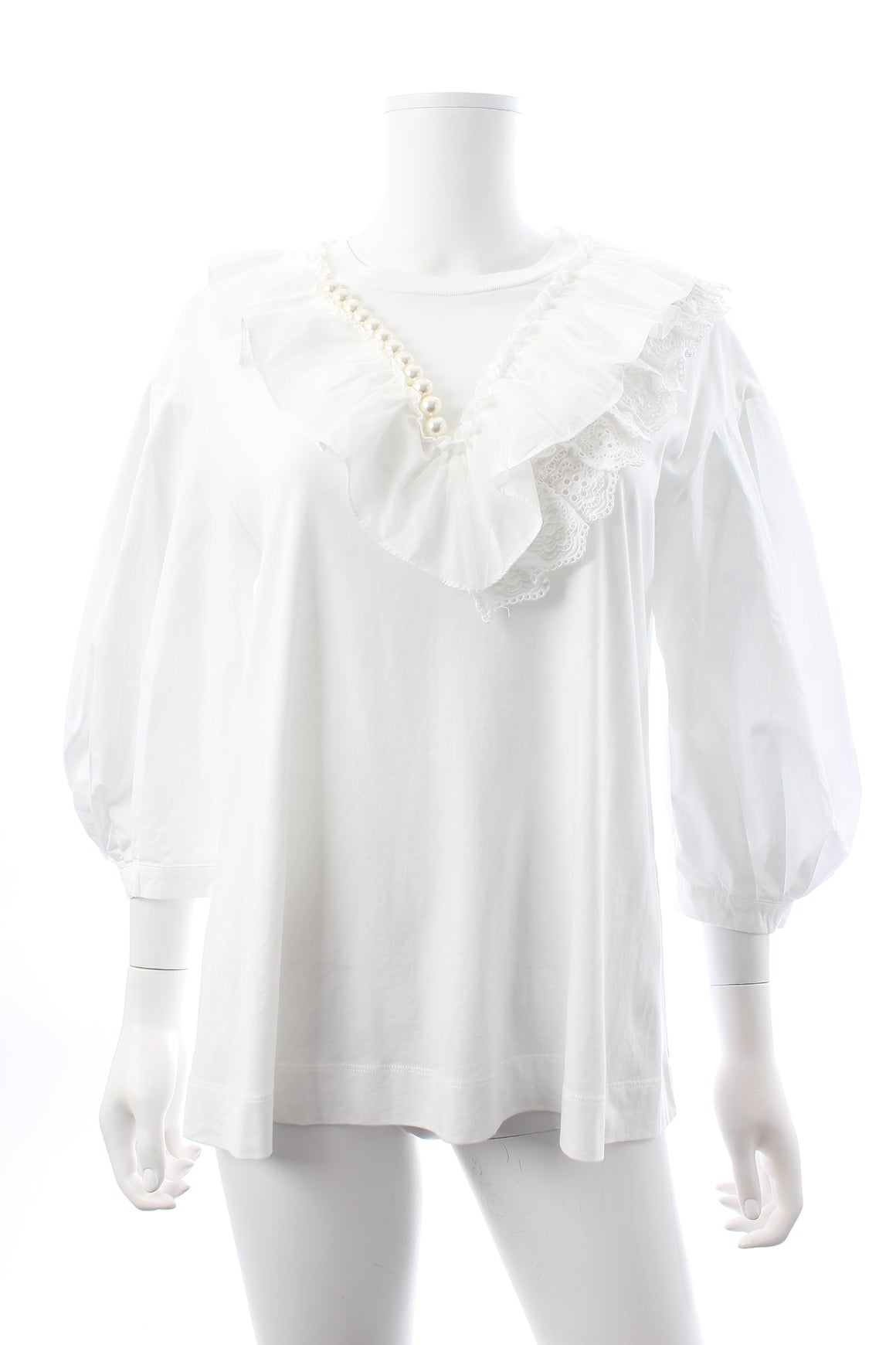 Simone Rocha Ruffled Puff-Sleeve Cotton Top