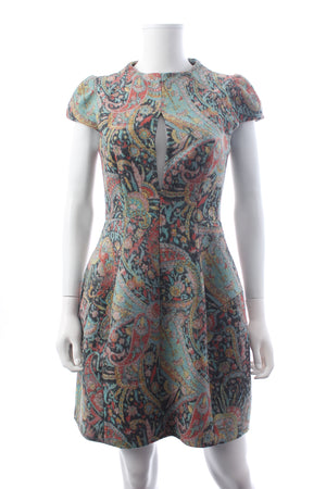 Carven Runway Paisley Printed Wool-Blend Mini Dress