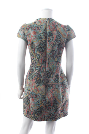 Carven Runway Paisley Printed Wool-Blend Mini Dress