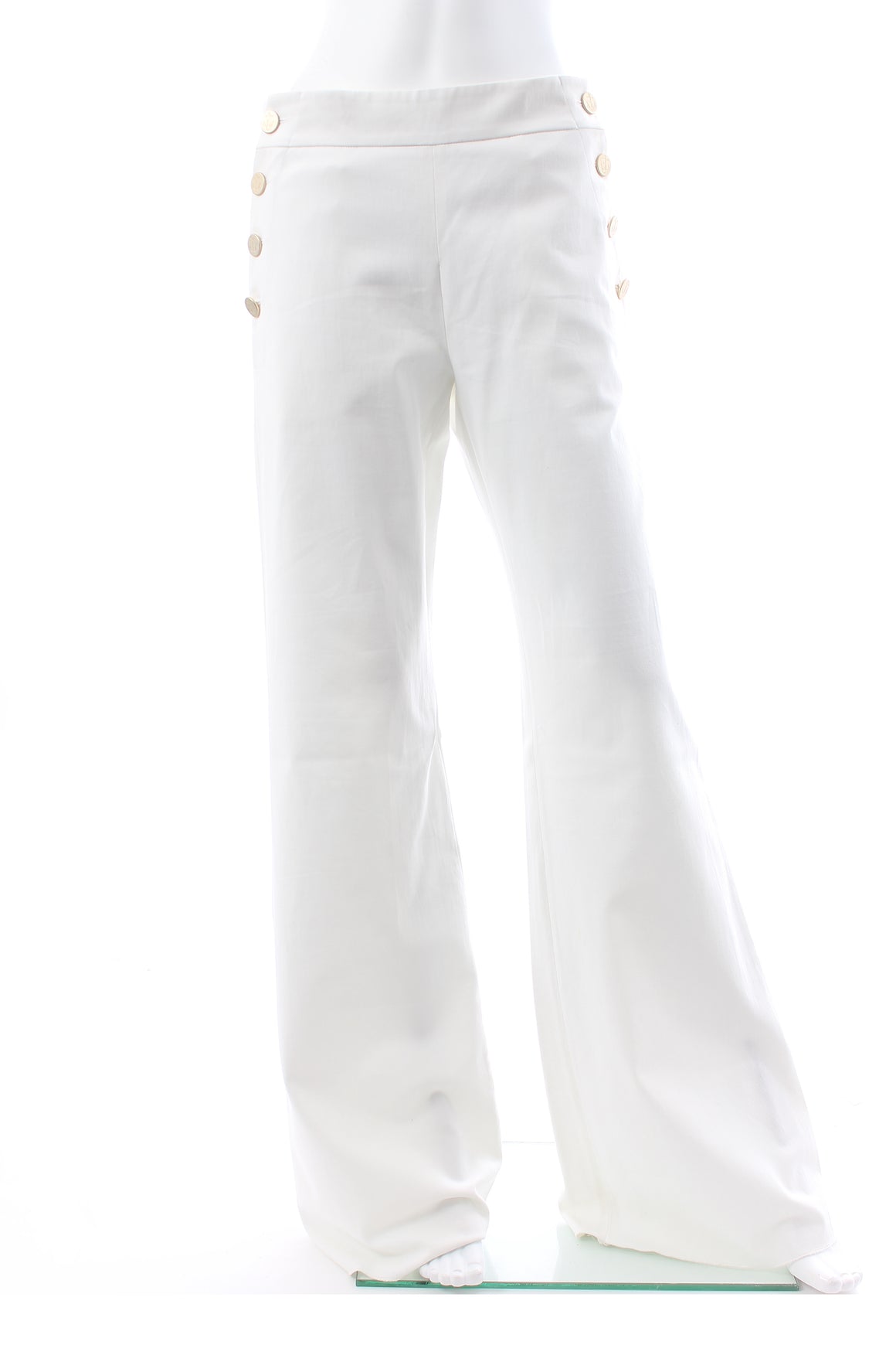 Max Mara Buttoned Cotton-Twill Wide-Leg Trousers