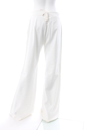 Max Mara Buttoned Cotton-Twill Wide-Leg Trousers