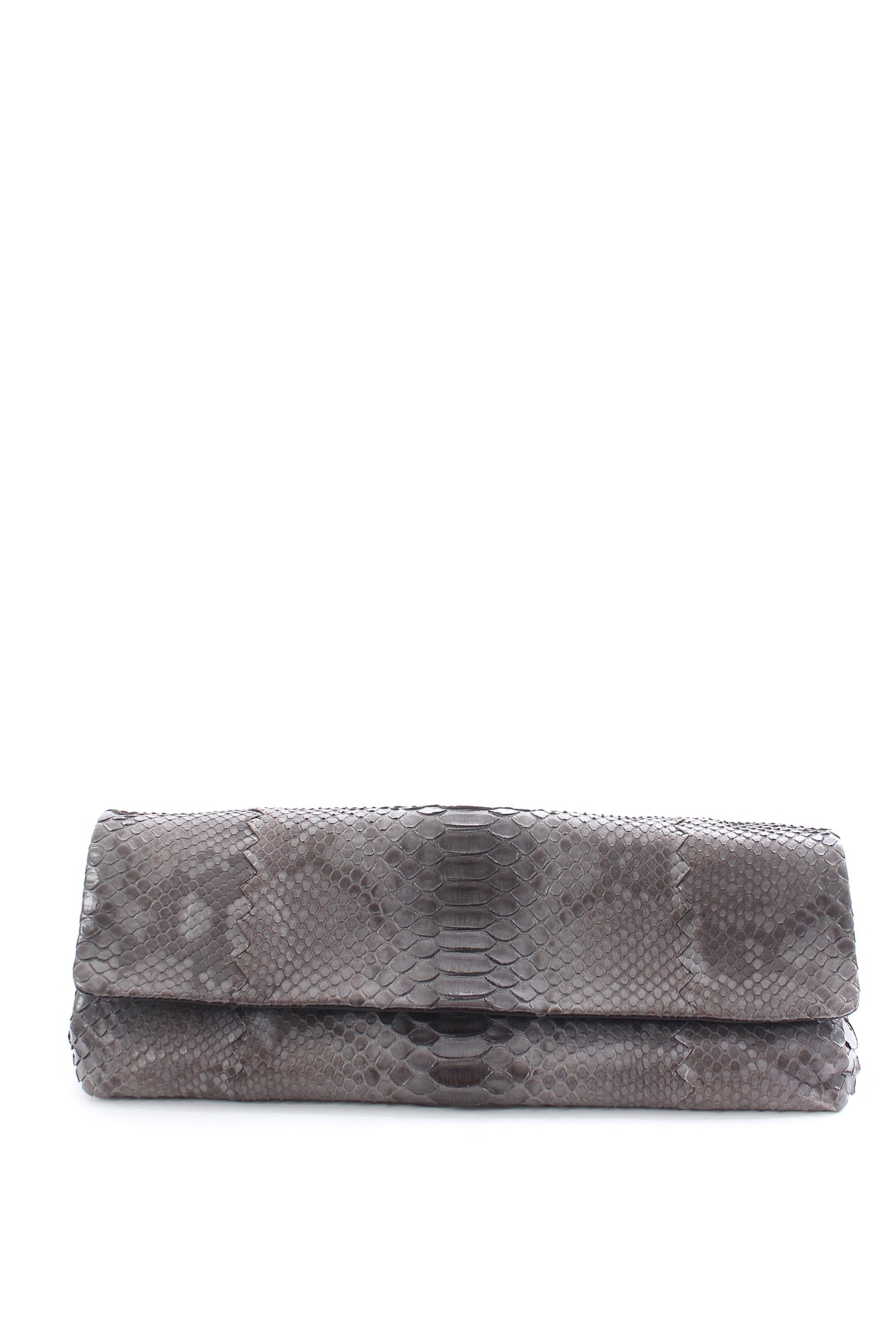 Bottega Veneta Python Foldover Clutch Bag