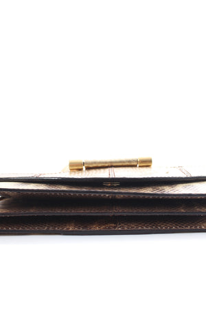 Dolce & Gabbana Chain-Detailed Metallic Embossed Crossbody Clutch Bag