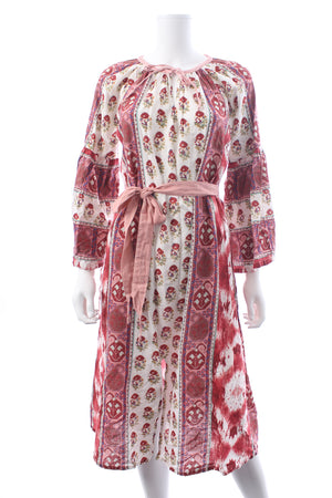 D'Ascoli Printed Cotton Tie-Waist Dress