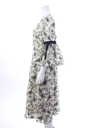 Erdem Aleena Floral Jacquard Pleated Midi Dress