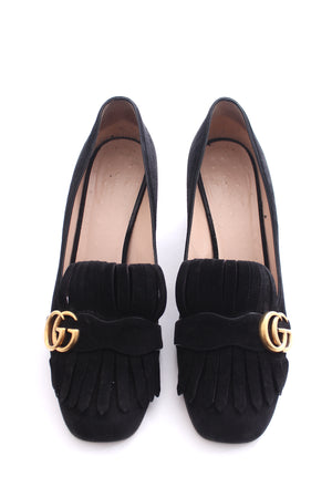 Gucci Marmont Suede Mid Heel Pumps