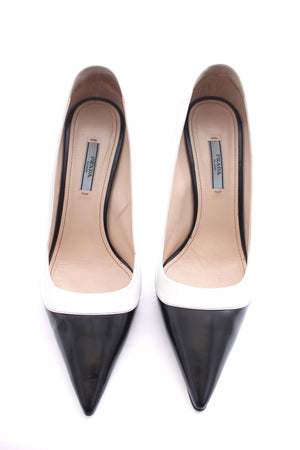 Prada Two-Tone Leather Pumps