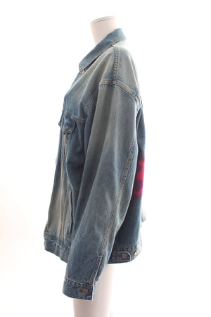 Balenciaga Large Fit Spray Paint Japanese Cotton Denim Jacket