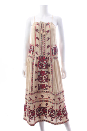 SEA New York Beena Embroidered Halter Neck Maxi Dress