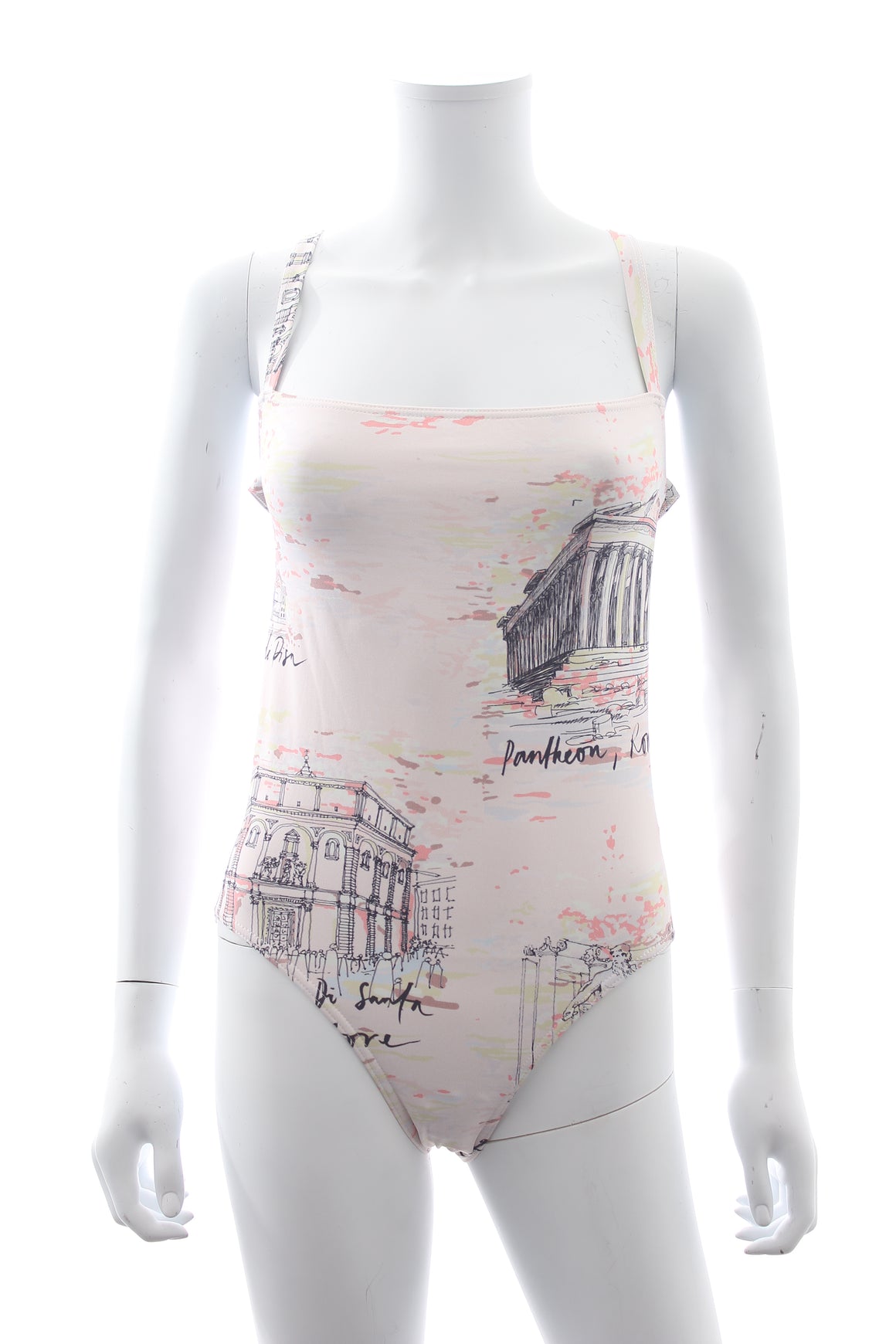 Emilia Wickstead Scarlett Italian City Printed Swimsuit