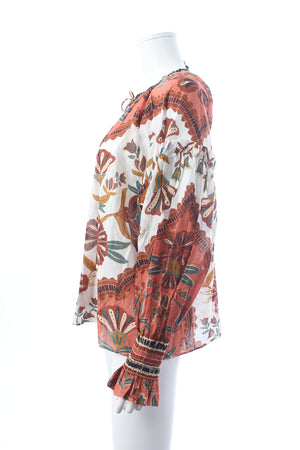 Farm Rio Riad Printed Cotton Blouse