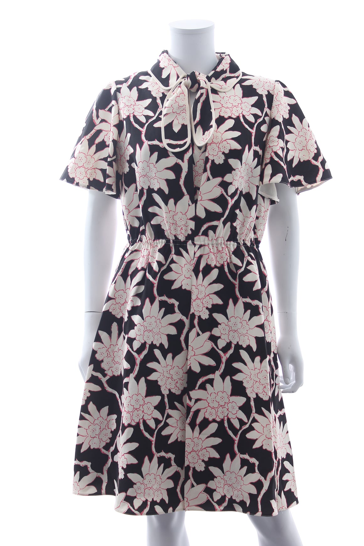 Valentino Floral Printed Wool and Silk-Blend Dress