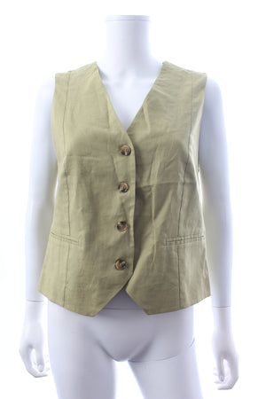 RIXO Norah Linen-Blend Waistcoat