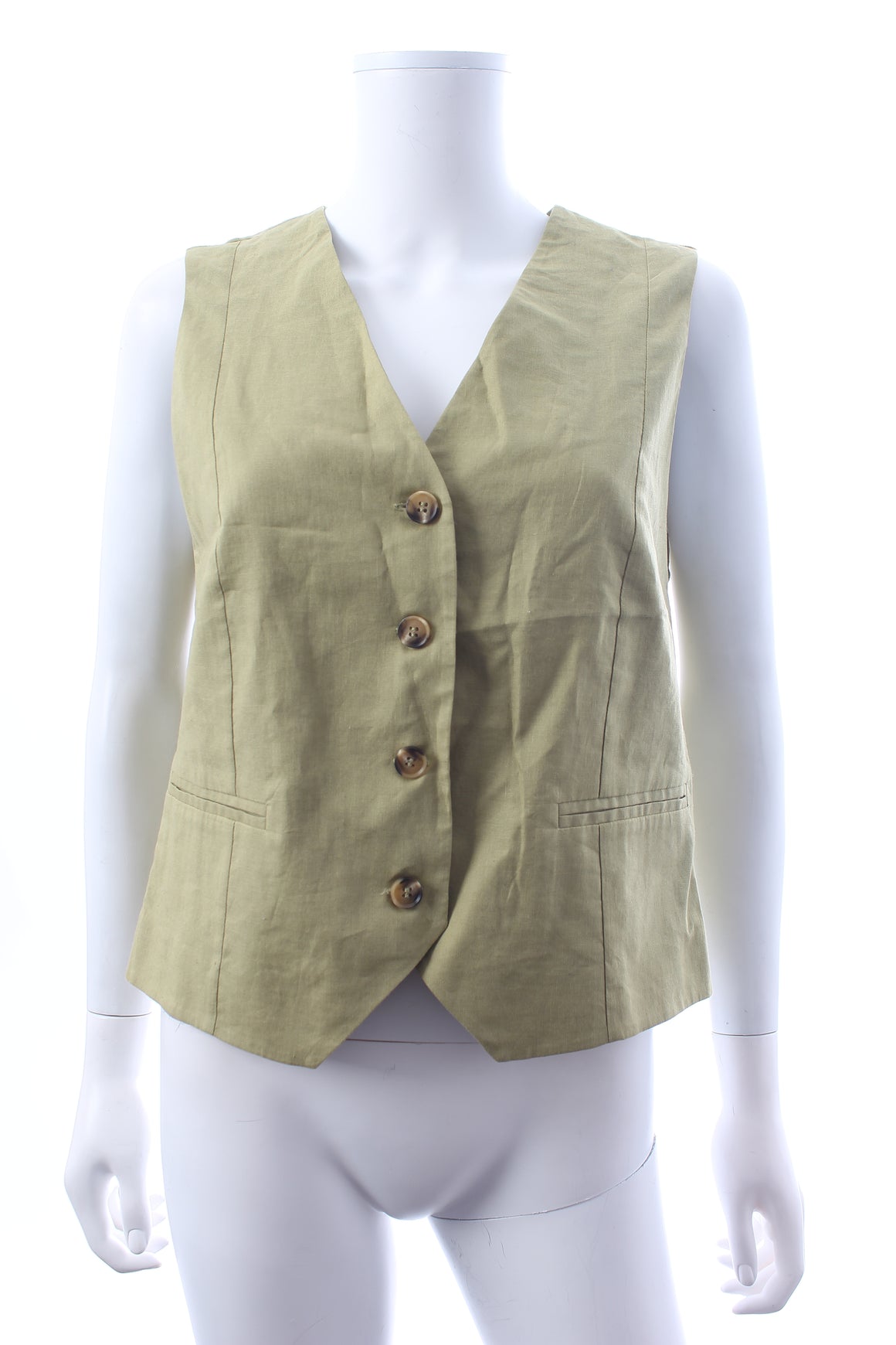 RIXO Norah Linen-Blend Waistcoat