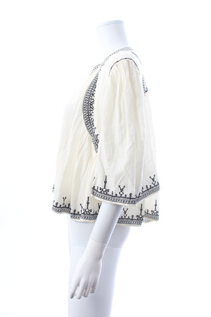 Isabel Marant Étoile Perkins Embroidered Cotton Blouse