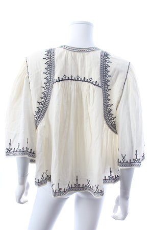 Isabel Marant Étoile Perkins Embroidered Cotton Blouse