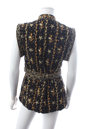 Ulla Johnson Indira Embroidered Linen-cotton Blend Waistcoat