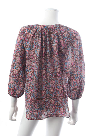 Apiece Apart Mitte Floral Printed Cotton Blouse