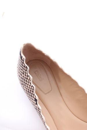 Chloé 'Lauren' Python-Embossed Leather Ballerina Flats