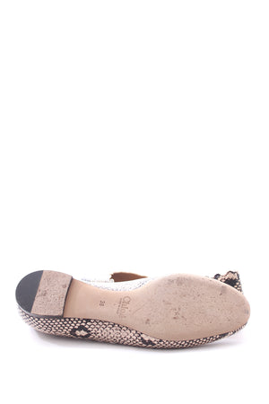 Chloé 'Lauren' Python-Embossed Leather Ballerina Flats