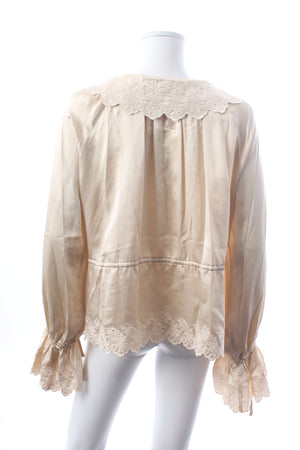 Reformation x Kacey Musgraves Lillie Eyelet Embroidered Silk Top
