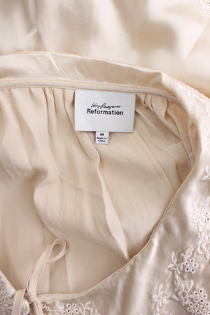 Reformation x Kacey Musgraves Lillie Eyelet Embroidered Silk Top